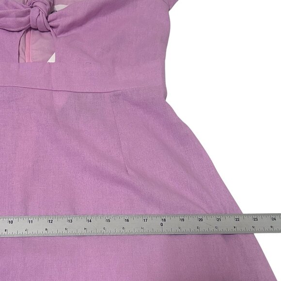 Calli Kaliana Midi Dress Purple Size 14 Knotted Front Short Sleeve Casual NWT - Picture 11 of 12